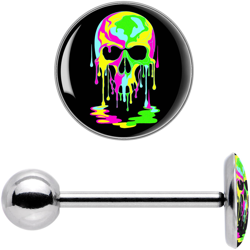 BodyCandy Ultra Bright Melting Skull Barbell Tongue Ring by Onyx O — in-use photo
