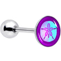 BodyCandy Purple Nautical Sand Dollar Barbell Tongue Ring by Onyx O — main product shot