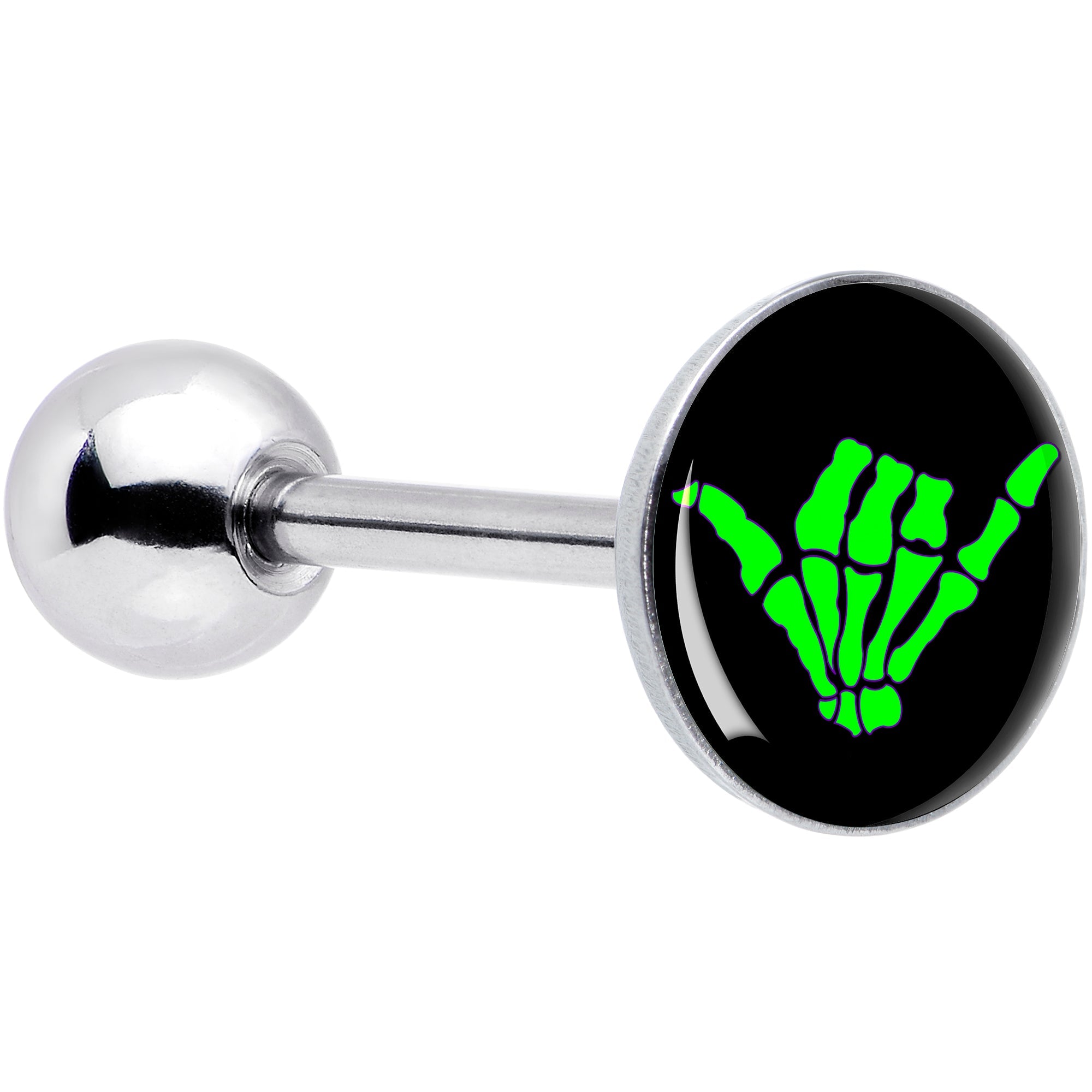 BodyCandy Shaka Hand Barbell Tongue Ring by Onyx O — main product shot