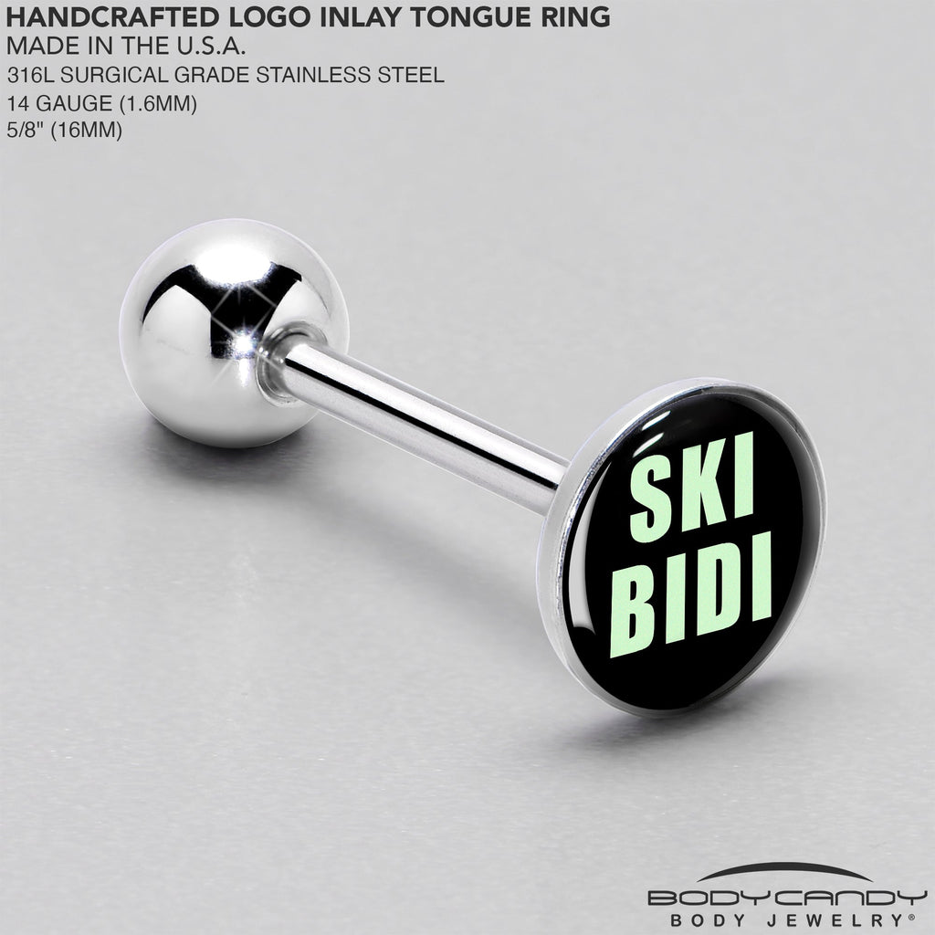 BodyCandy SKIBIDI Barbell Tongue Ring by Onyx O — side view
