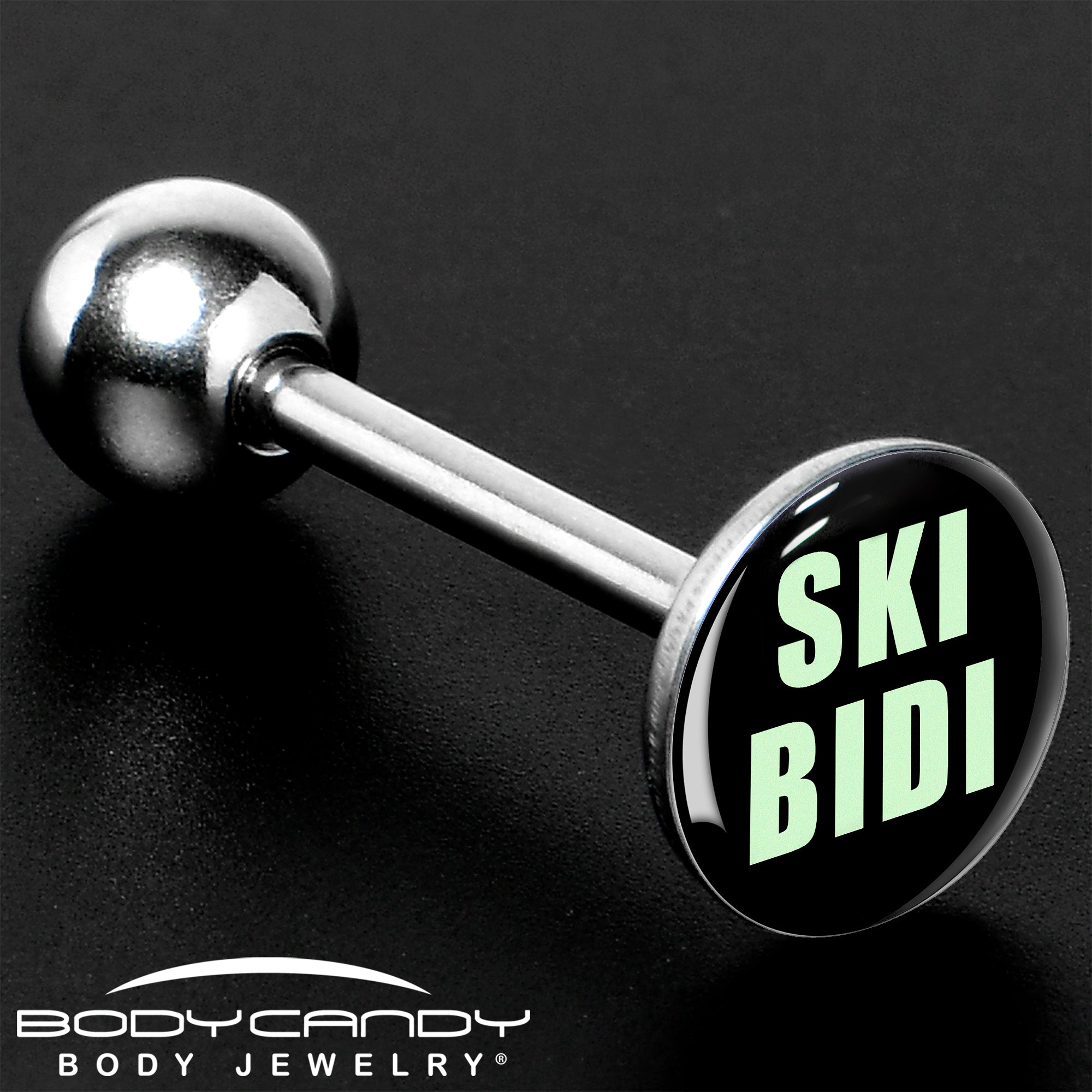 BodyCandy SKIBIDI Barbell Tongue Ring by Onyx O — size reference