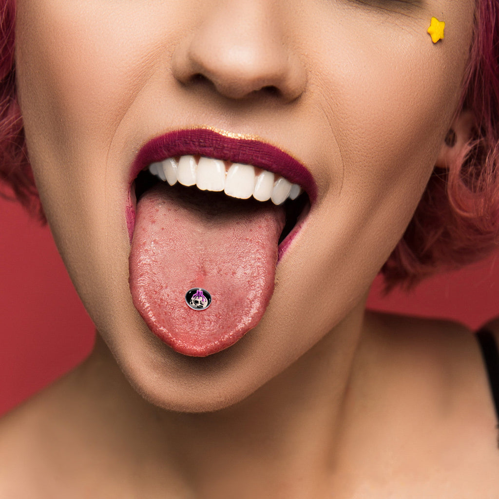 BodyCandy Burning Skull Candle Barbell Tongue Ring by Onyx O — alternative angle