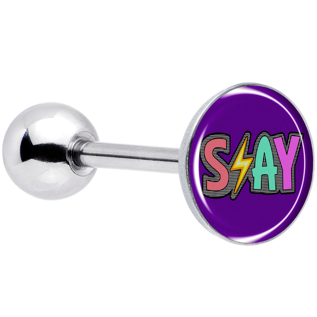 BodyCandy Colorful Lighting SLAY Barbell Tongue Ring by Onyx O — main product shot