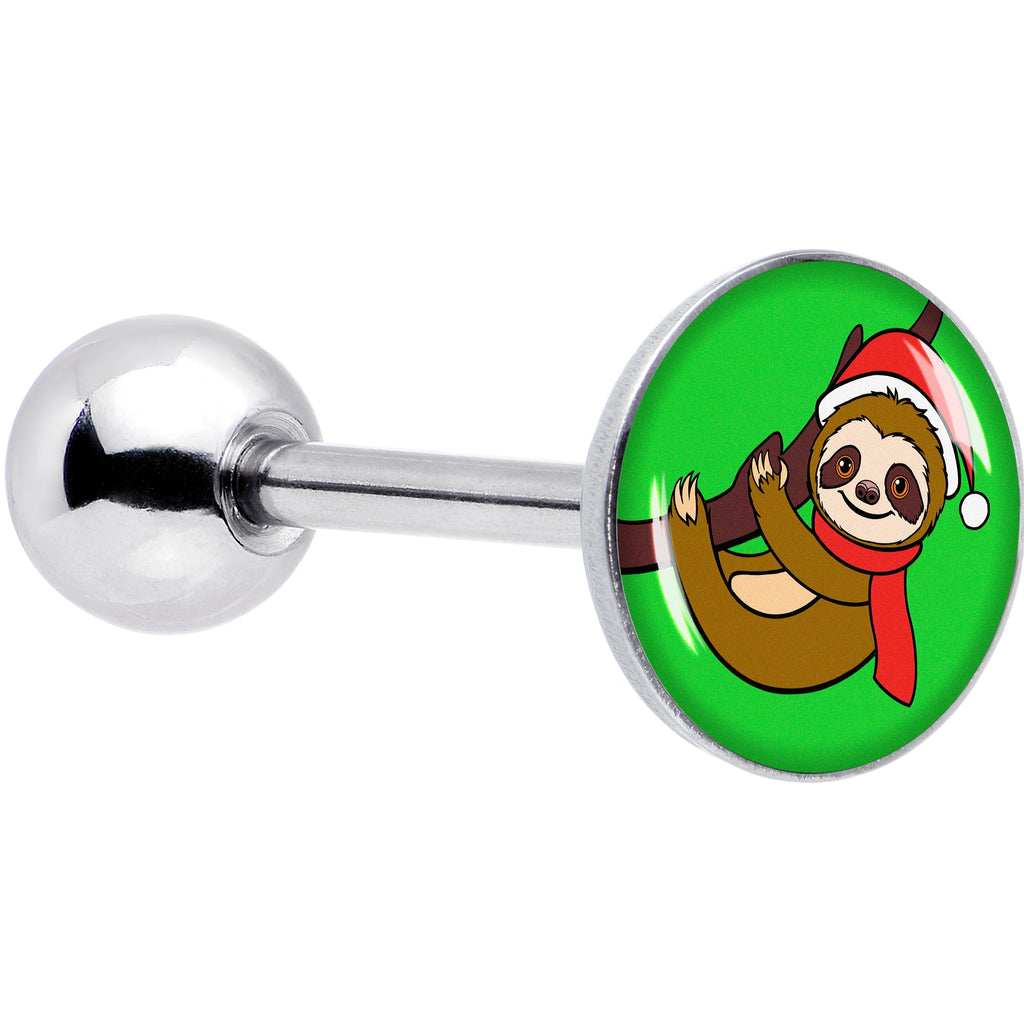 BodyCandy Santa Sloth Holiday Barbell Tongue Ring by Onyx O — main product shot