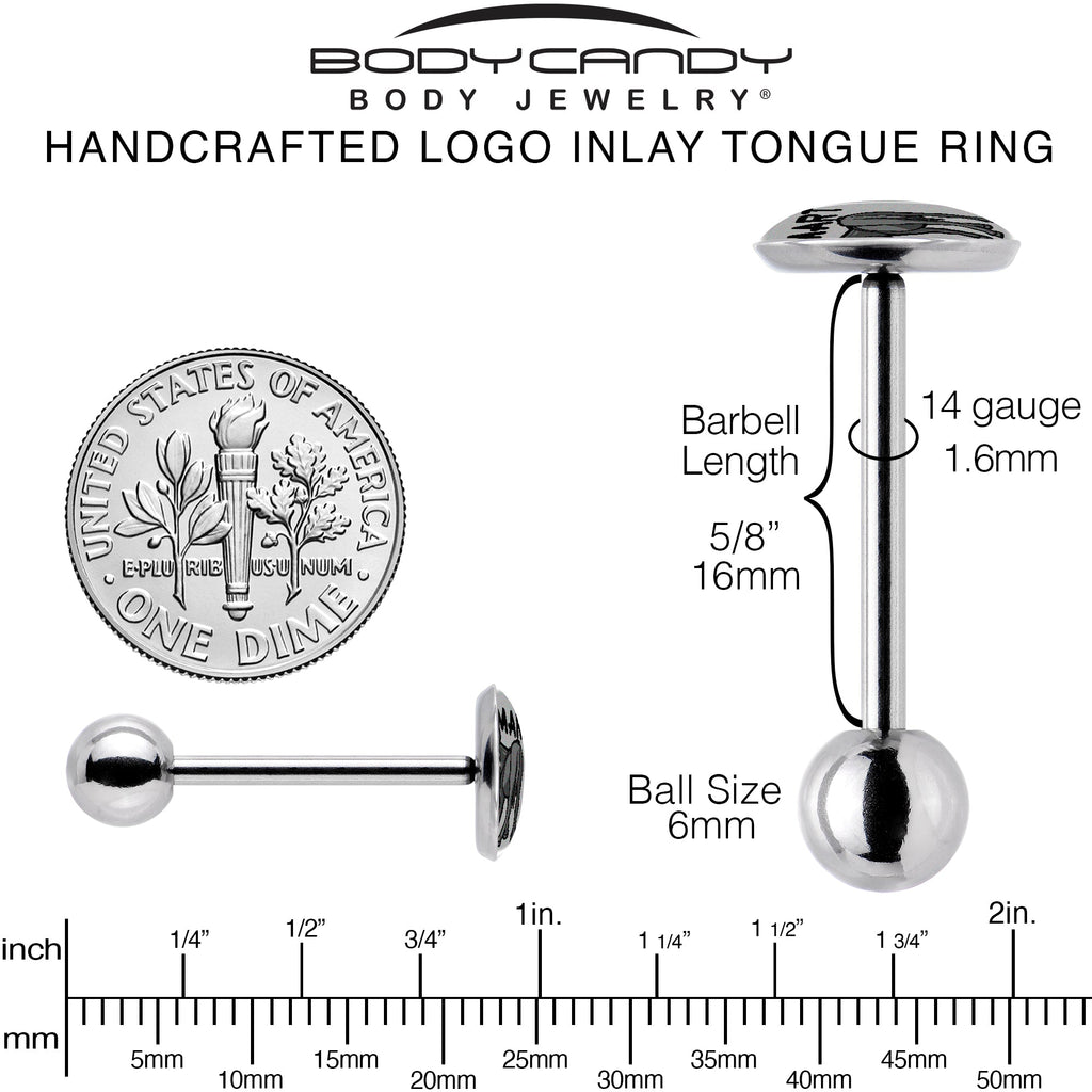 BodyCandy Donkey Smart Ass Barbell Tongue Ring by Onyx O — back view