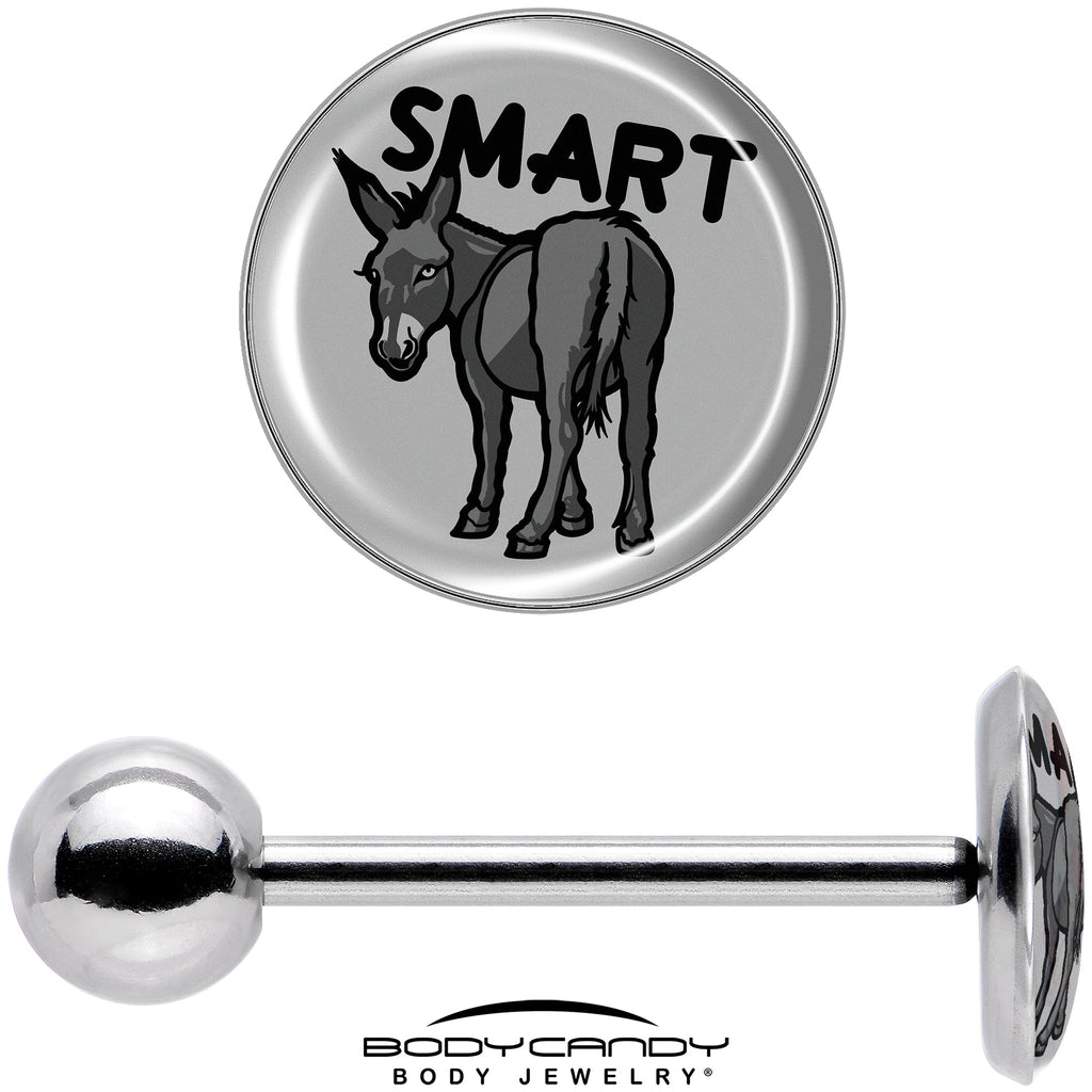 BodyCandy Donkey Smart Ass Barbell Tongue Ring by Onyx O — in-use photo