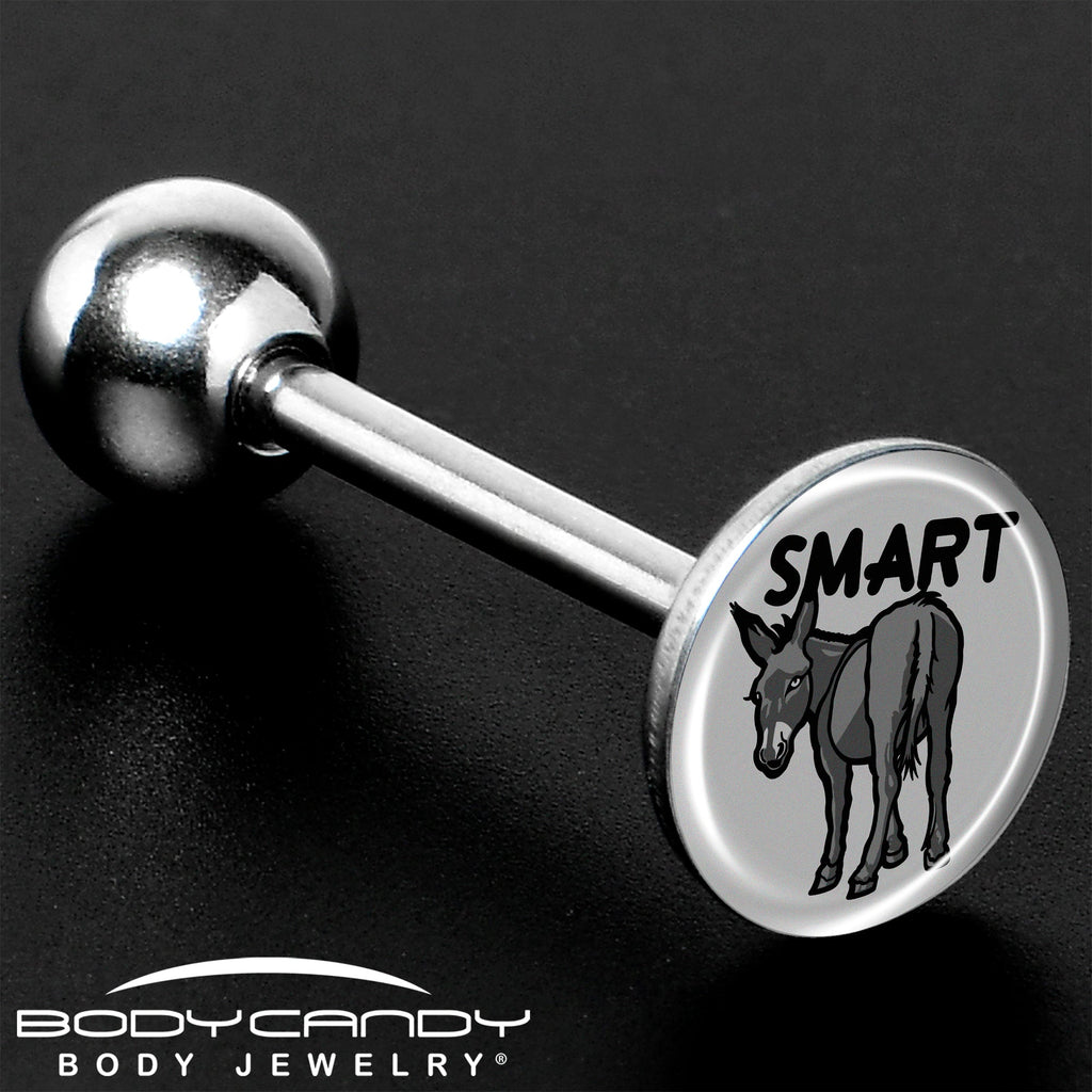 BodyCandy Donkey Smart Ass Barbell Tongue Ring by Onyx O — size reference
