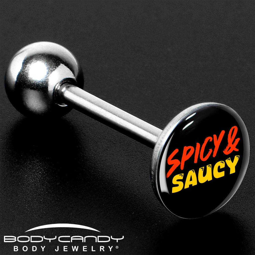 BodyCandy Spicy and Saucy Barbell Tongue Ring by Onyx O — size reference