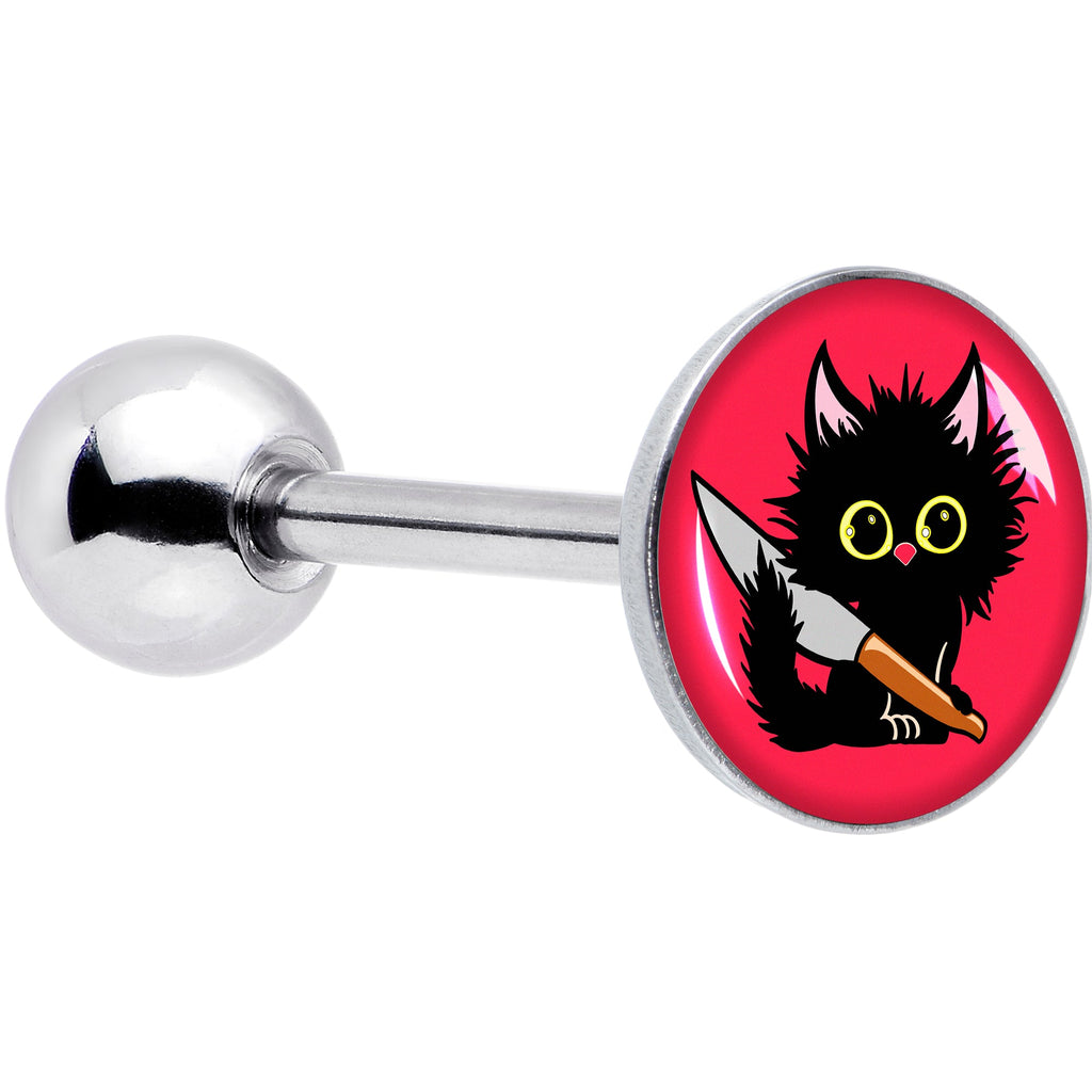 BodyCandy Stabby Cat Barbell Tongue Ring by Onyx O — main product shot