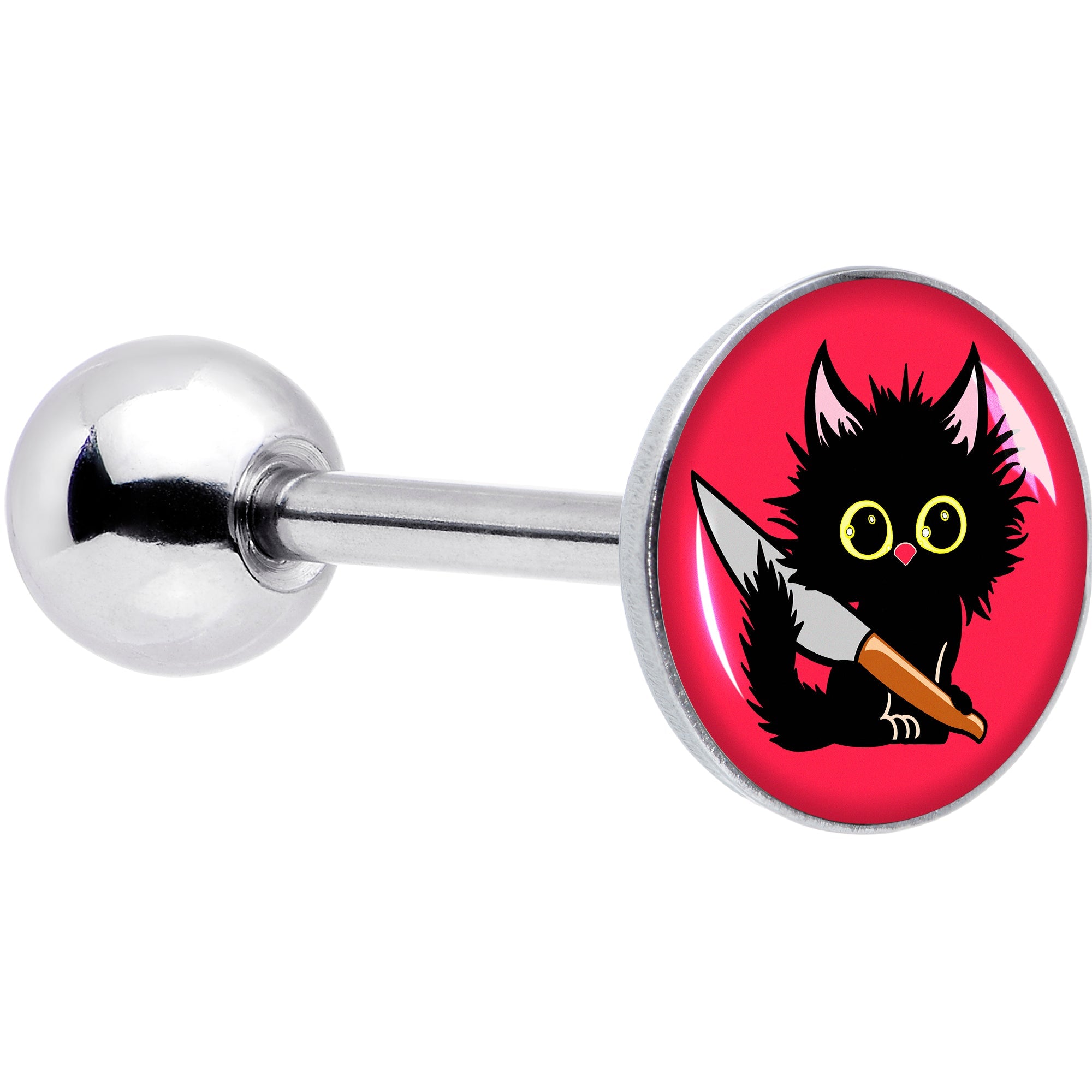 BodyCandy Stabby Cat Barbell Tongue Ring by Onyx O — main product shot