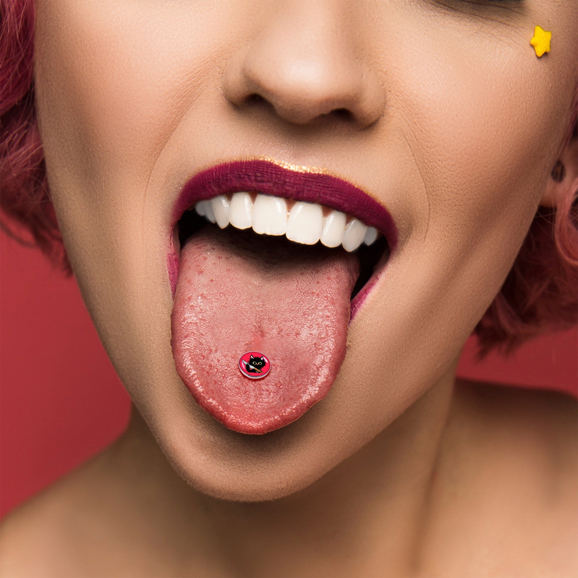 BodyCandy Stabby Cat Barbell Tongue Ring by Onyx O — alternative angle