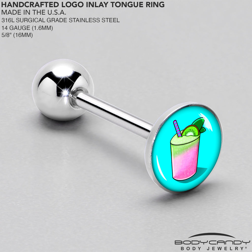 BodyCandy Summer Drink Barbell Tongue Ring by Onyx O — side view