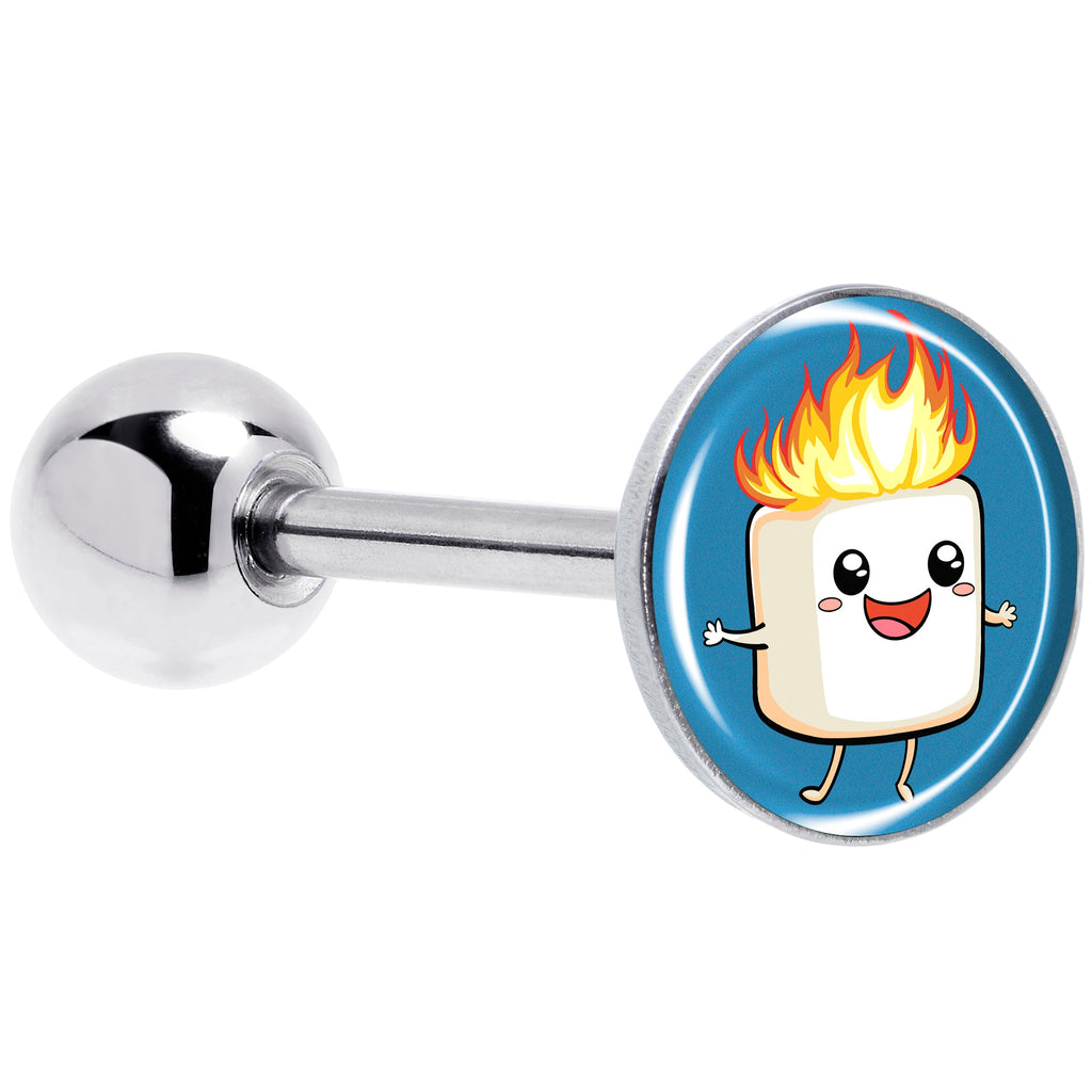 BodyCandy Burning Marshmallow Barbell Tongue Ring by Onyx O — main product shot