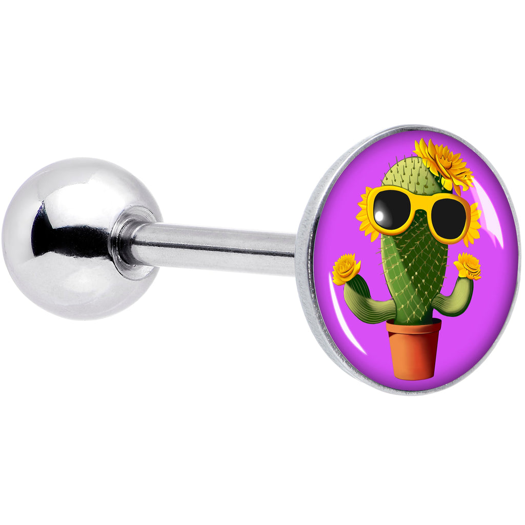 BodyCandy Sunflower Cactus Barbell Tongue Ring by Onyx O — main product shot