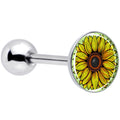 BodyCandy Blossom Creation Yellow Sunflower Barbell Tongue Ring by Onyx O — main product shot