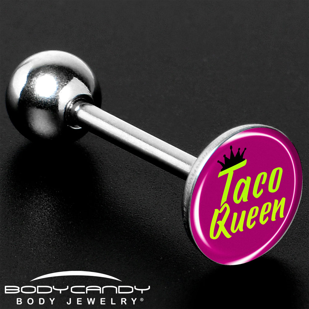 BodyCandy Taco Queen Barbell Tongue Ring by Onyx O — size reference