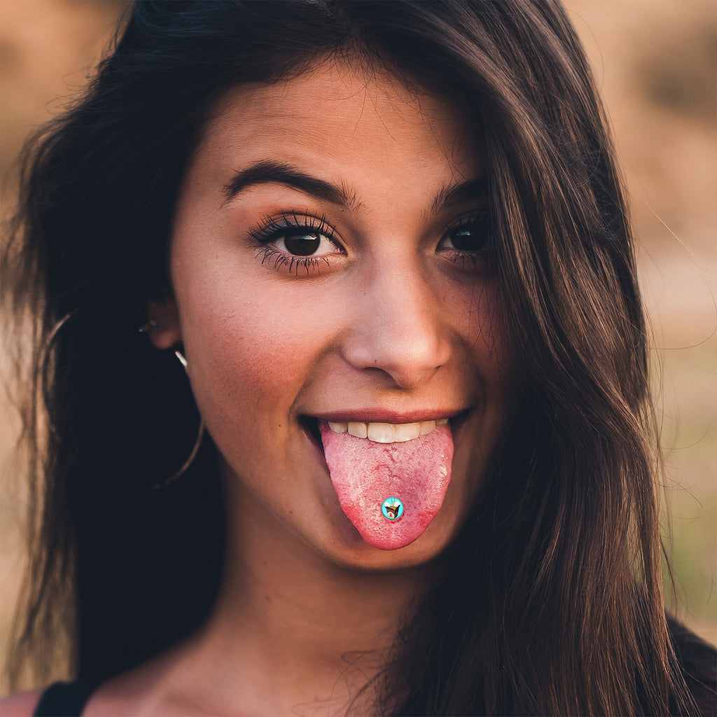 BodyCandy Chinese Take Out Barbell Tongue Ring by Onyx O — lifestyle context