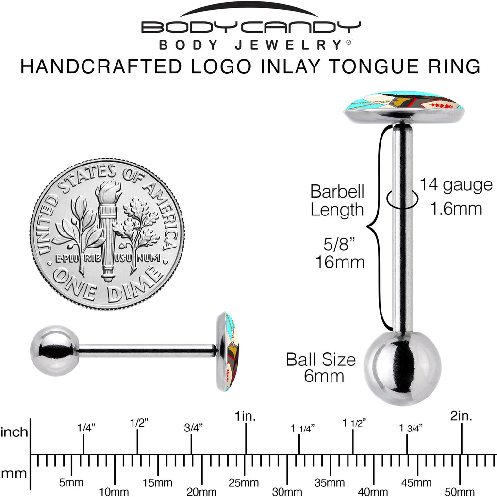 BodyCandy Chinese Take Out Barbell Tongue Ring by Onyx O — back view