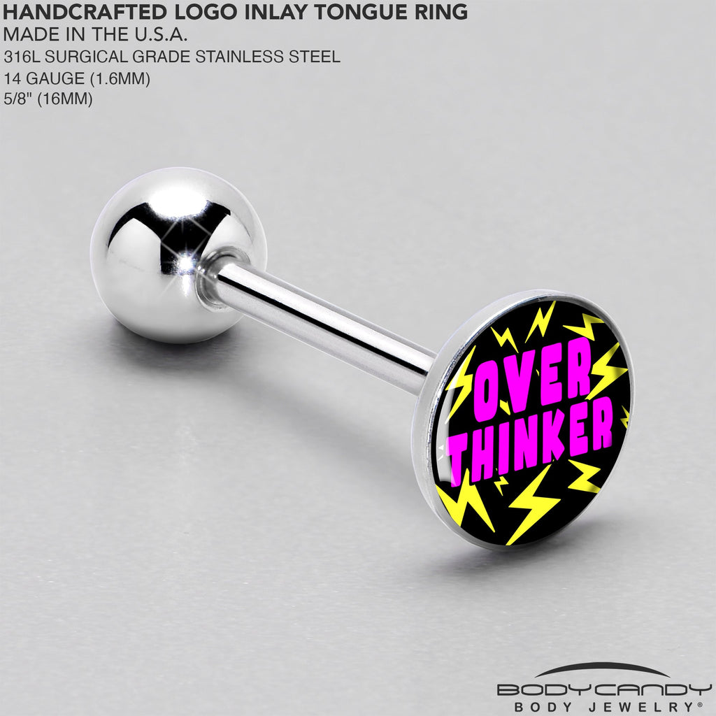 BodyCandy Over Thinker Impact Barbell Tongue Ring by Onyx O — side view