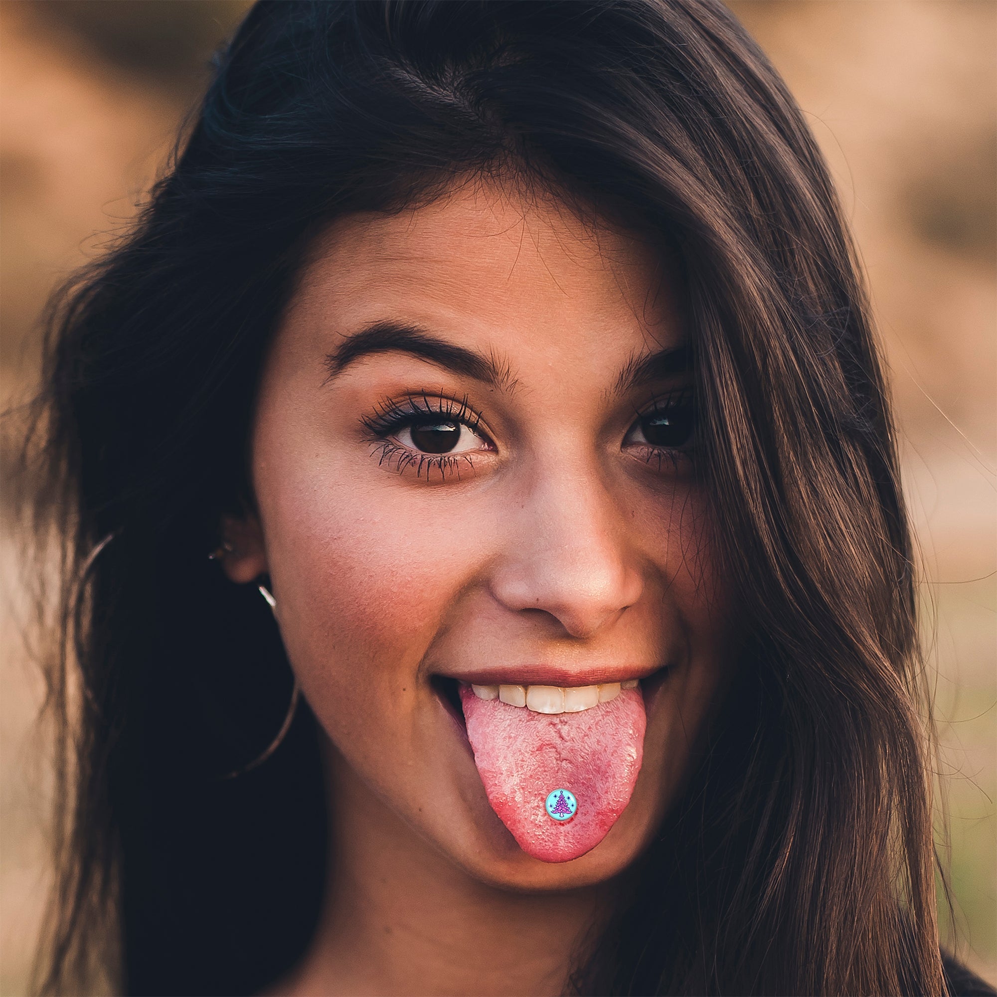 BodyCandy Pastel Christmas Tree Barbell Tongue Ring by Onyx O — lifestyle context