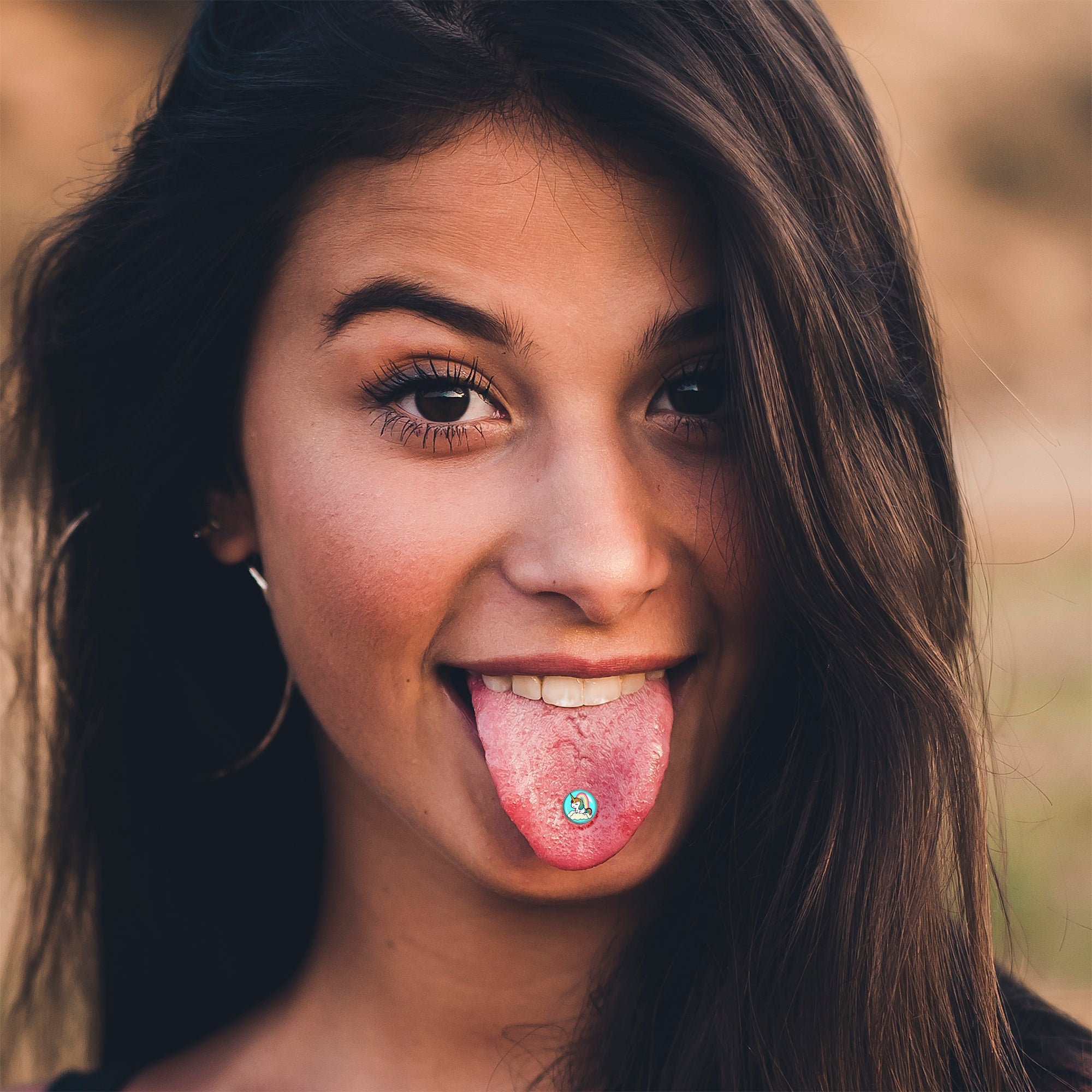 BodyCandy Rainbow Unicorn Barbell Tongue Ring by Onyx O — lifestyle context