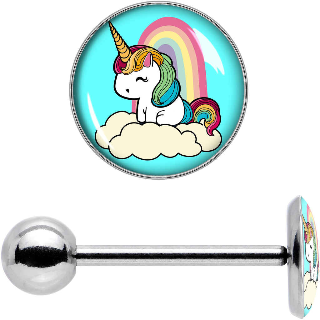 BodyCandy Rainbow Unicorn Barbell Tongue Ring by Onyx O — in-use photo