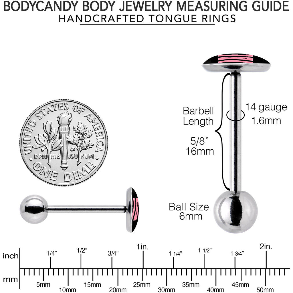 BodyCandy Vibe Barbell Tongue Ring by Onyx O — back view
