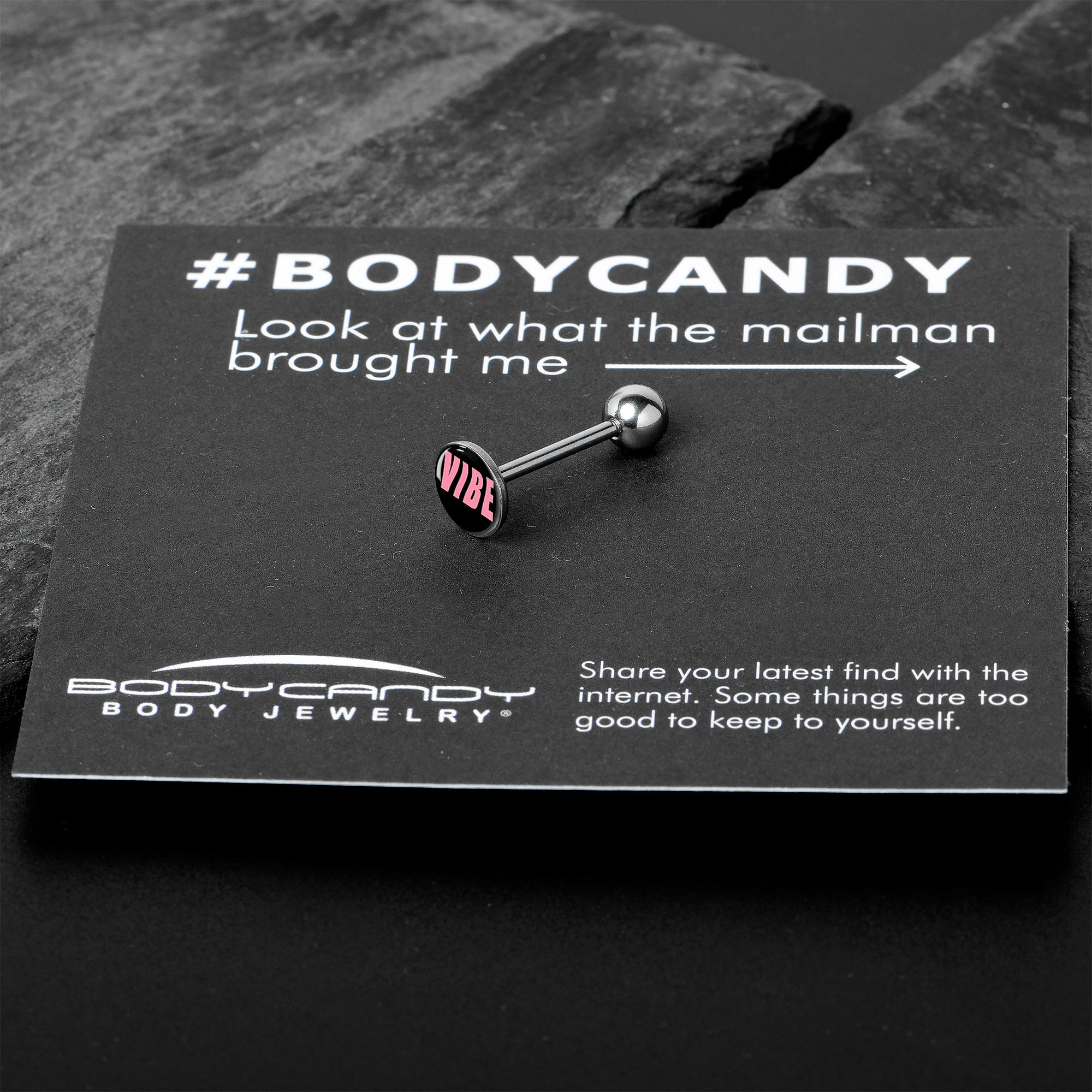BodyCandy Vibe Barbell Tongue Ring by Onyx O — in-use photo