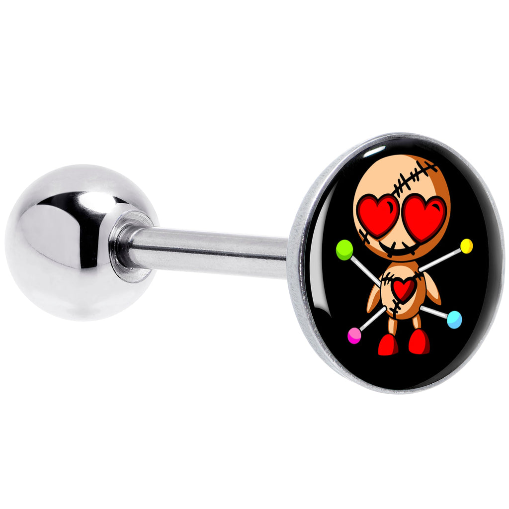 BodyCandy Valentine Heart Voodoo Doll Barbell Tongue Ring — main product shot