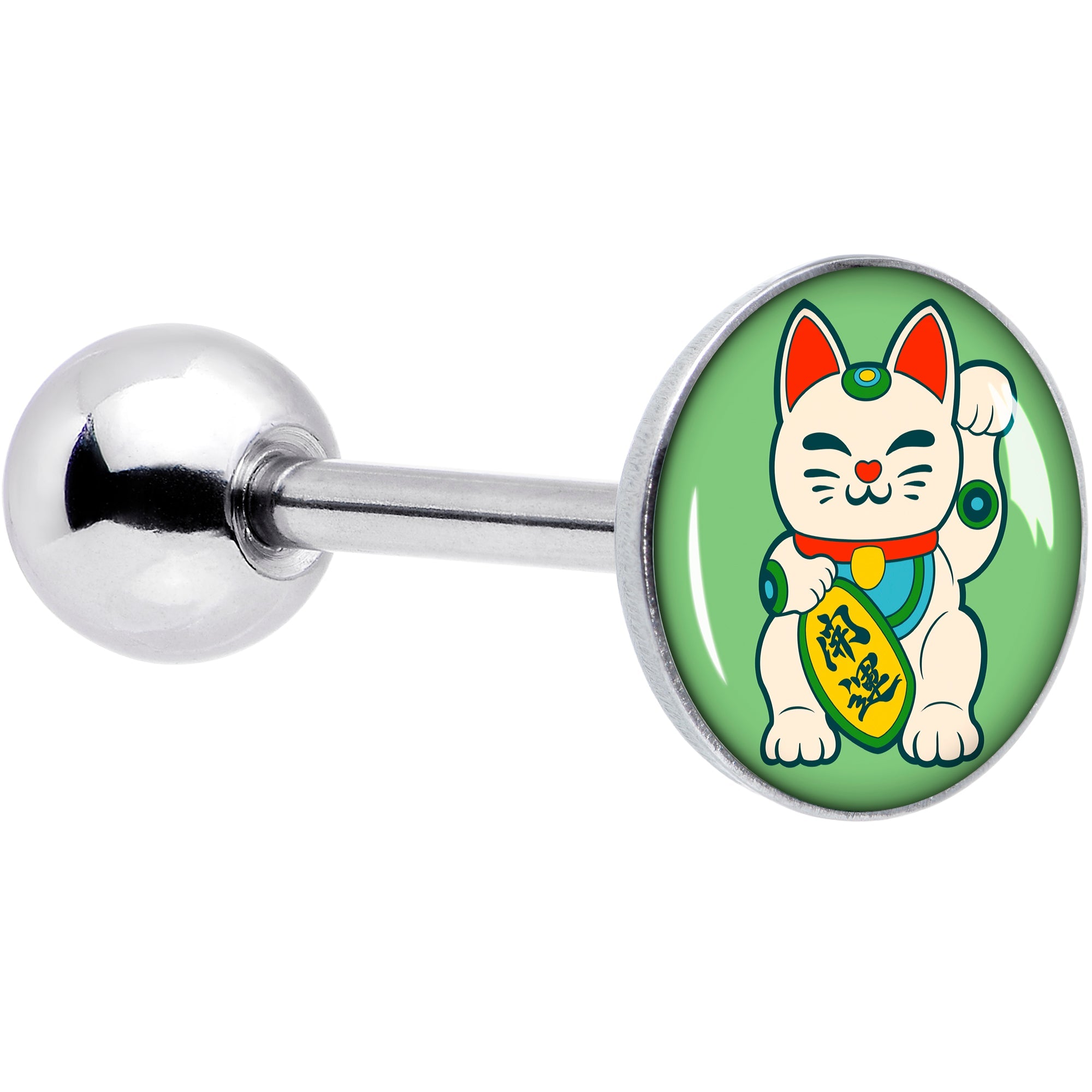 BodyCandy Waving Cat Barbell Tongue Ring by Onyx O — main product shot