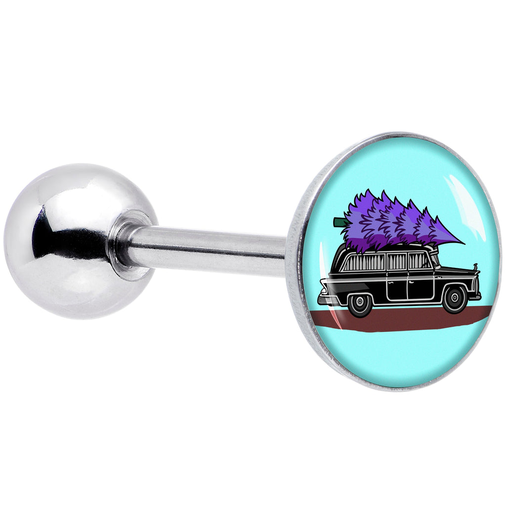 BodyCandy Holiday Christmas Hearse Barbell Tongue Ring by Onyx O — main product shot