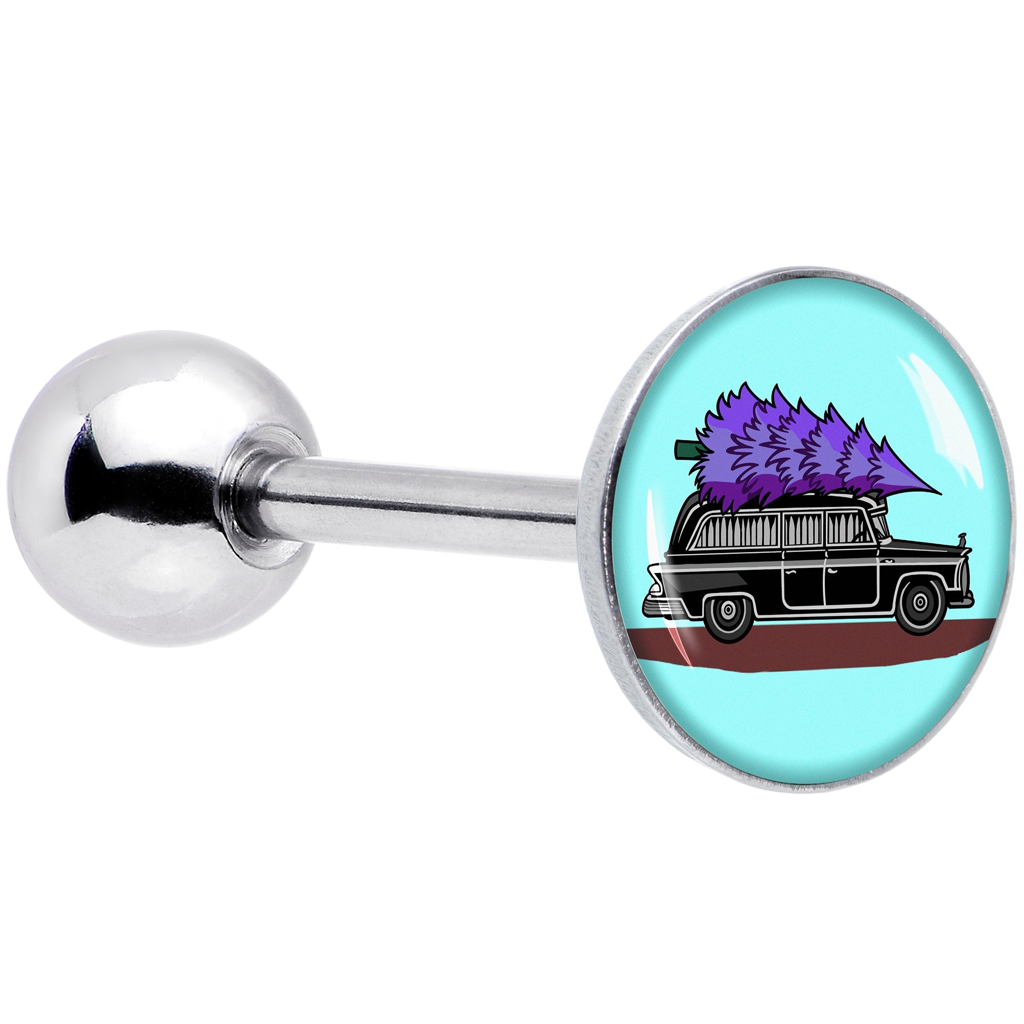 BodyCandy Holiday Christmas Hearse Barbell Tongue Ring by Onyx O — main product shot