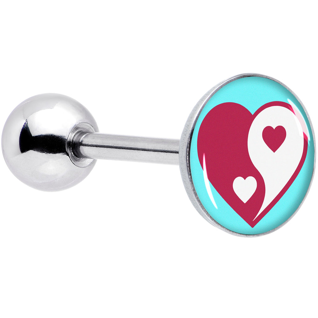 BodyCandy Love Yin Yang Heart Barbell Tongue Ring by Onyx O — main product shot