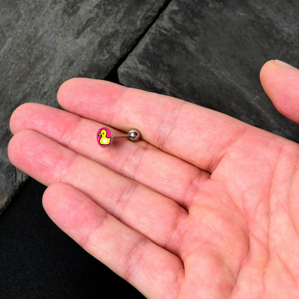BodyCandy Yellow Ducky Barbell Tongue Ring by Onyx O — lifestyle context
