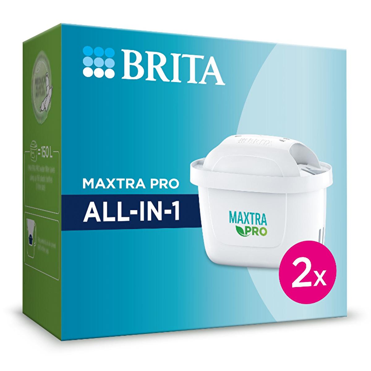 Brita Maxtra Pro All-In-1 Water Filter Cartridge - 2 Pack, Tap Water Purification, Compatible with BRITA Pitchers