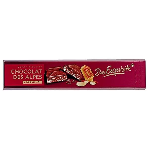 Das Exquisite Swiss Milk Chocolate with Honey & Almond Nougat - Premium Confectionery, 100g