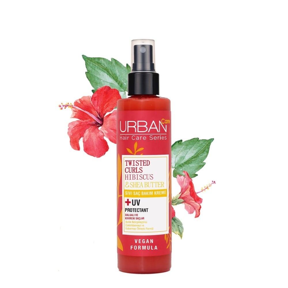 URBAN Care Twisted Curls Hibiscus & Shea Butter Liquid Hair Care Cream for Curly & Wavy Hair - Moisturizing, Nourishing, 200ml