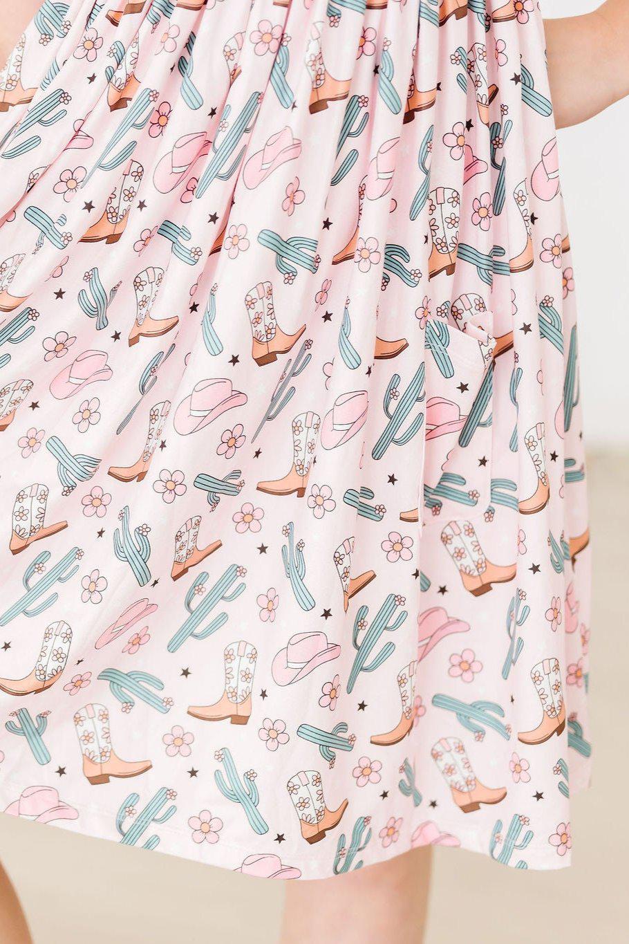 Mila & Rose ® Cactus Cowgirl S/S Pocket Twirl Dress — side view