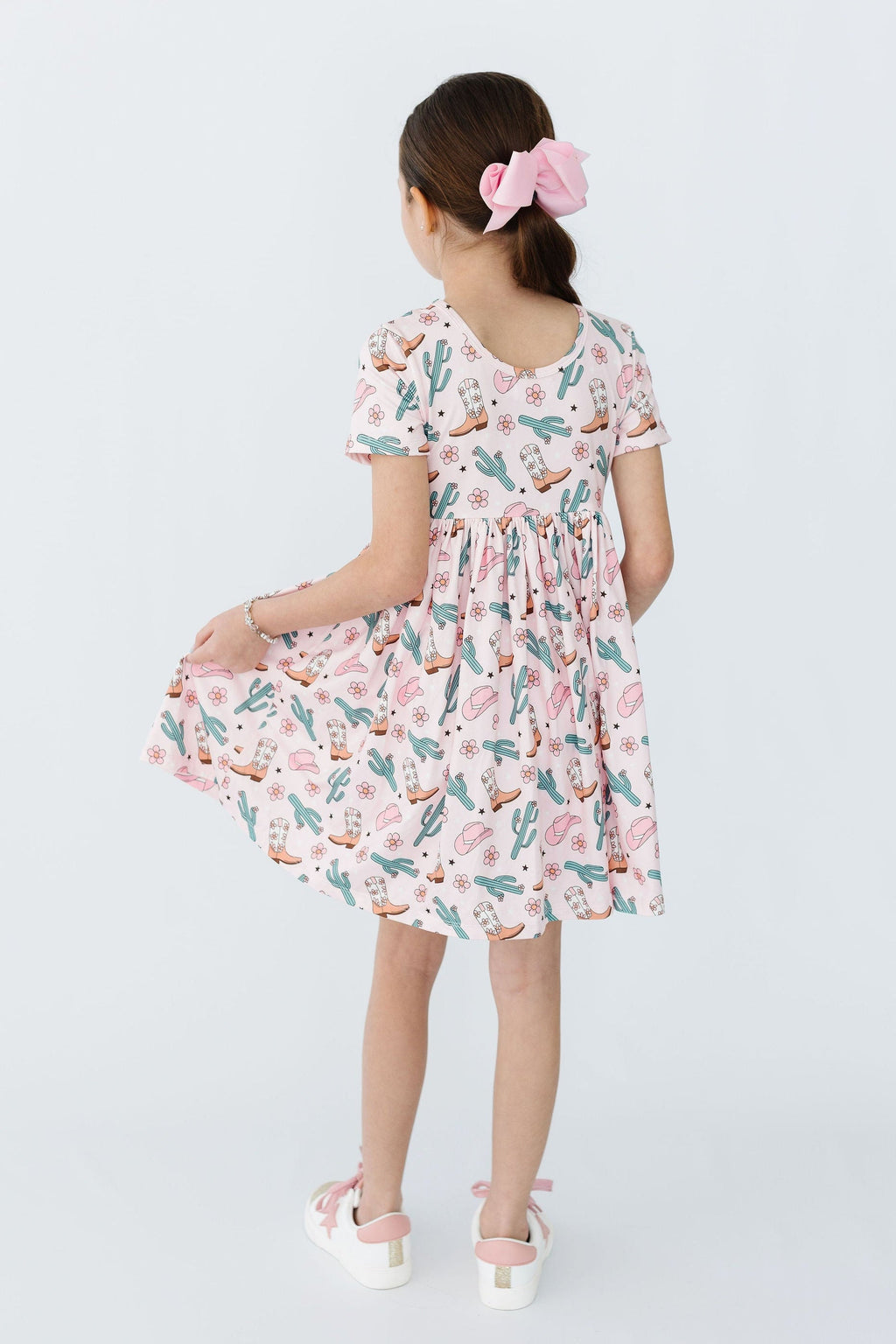 Mila & Rose ® Cactus Cowgirl S/S Pocket Twirl Dress — back view