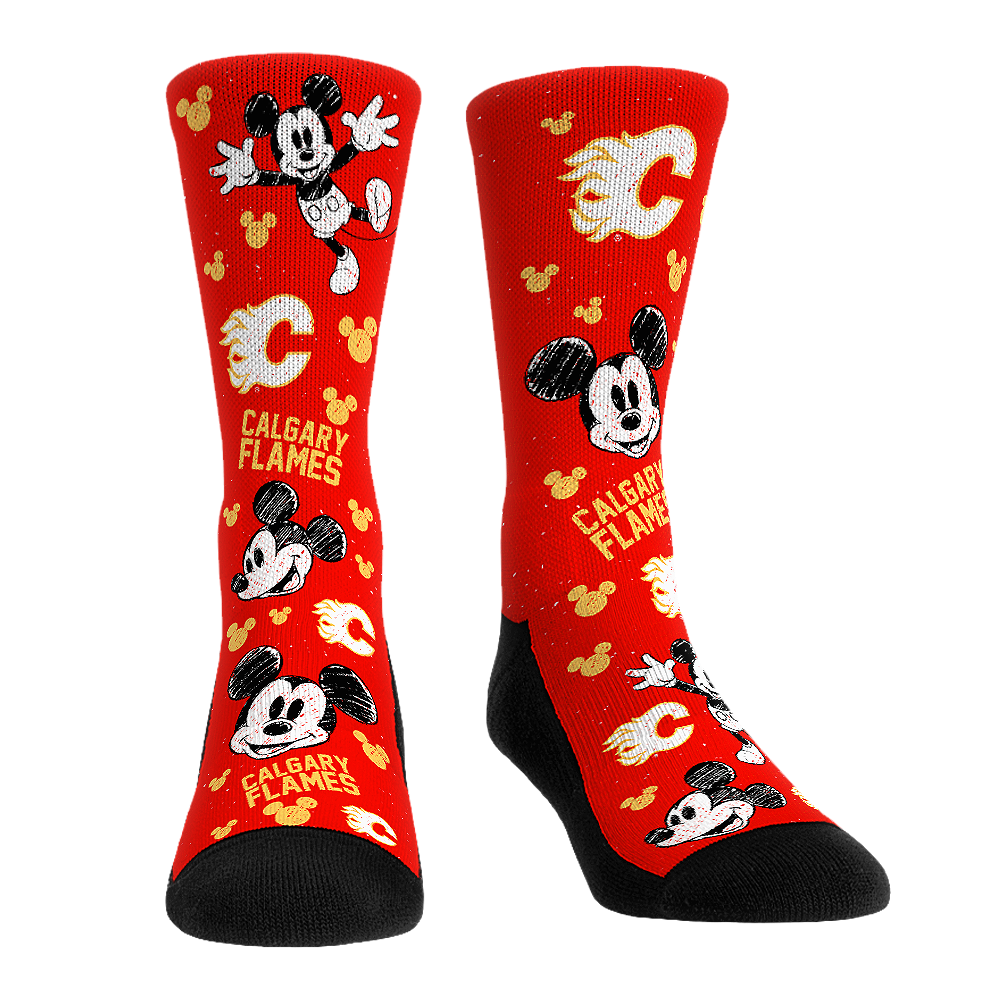 Rock 'Em Socks Rock 'Em Socks Calgary Flames - Disney - Mickey Sketch — main product shot