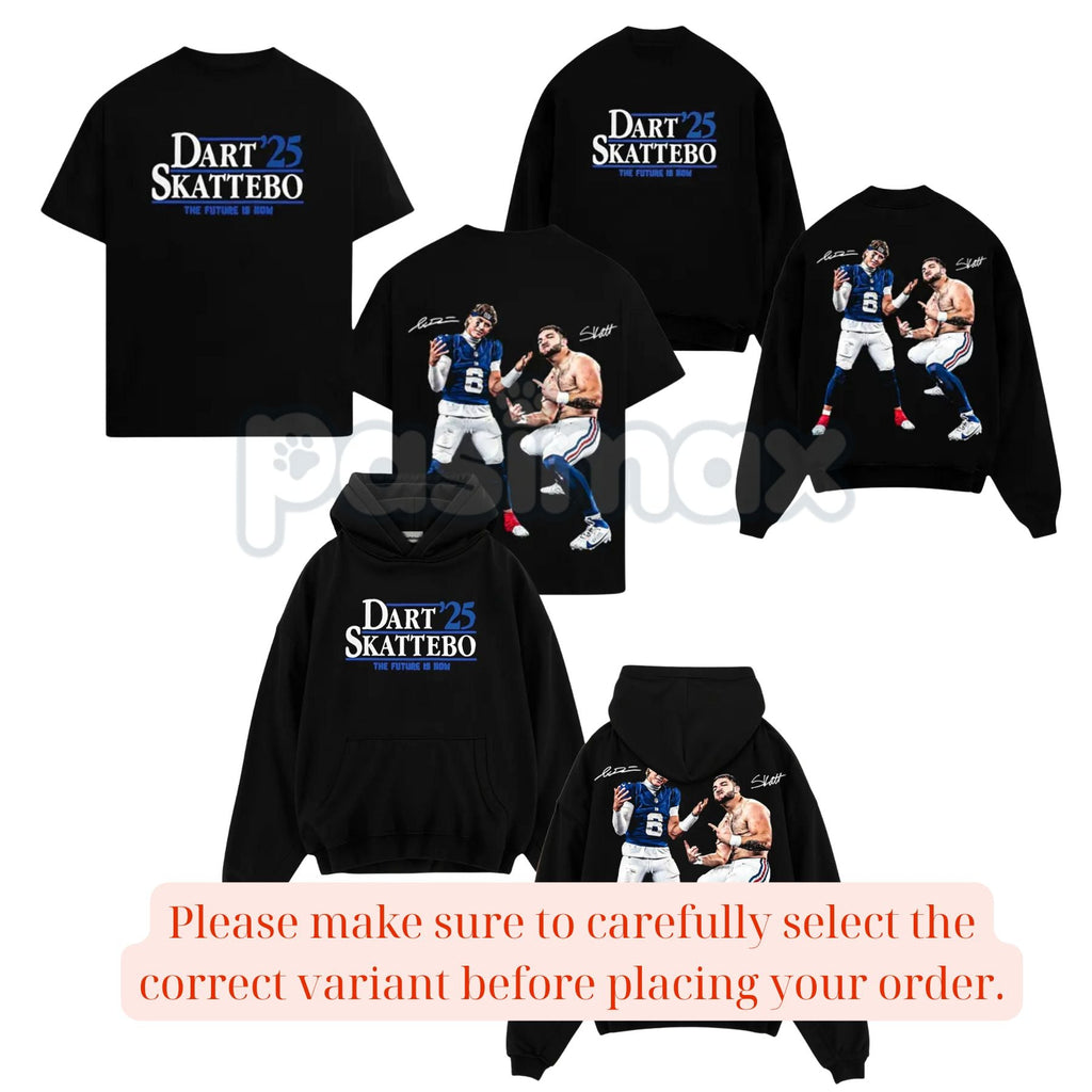 Pasimax Cam Skattebo & Jaxson Dart Giants Nation Outfit V2 Cotton Hoodie – College Football Fan Pullover, Unisex Game Day App