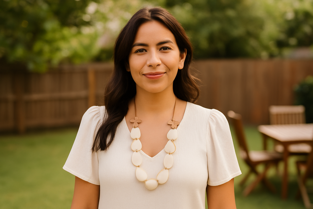 KADOU BOUTIQUE Tagua Camellia Flower Necklace — main product shot