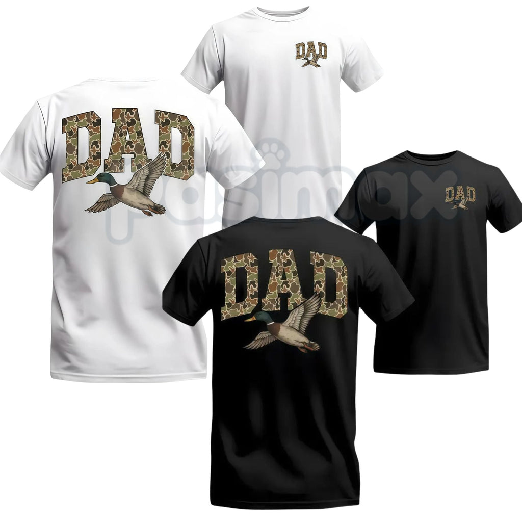 "Camo Duck Dad" Vintage T-Shirt – Old School Camouflage Hunting Graphic Tee, Remastered Heavy Cotton Southern Outdoor Top, Soft Lived-In Heavyweight Father’s Day Gift Shirt, Made in USA