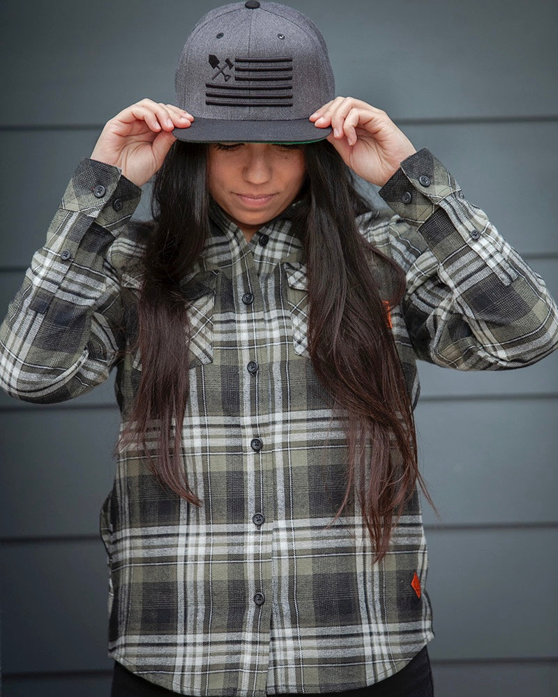 Off The Grid Surplus Campbell Women's Flannel — lifestyle context