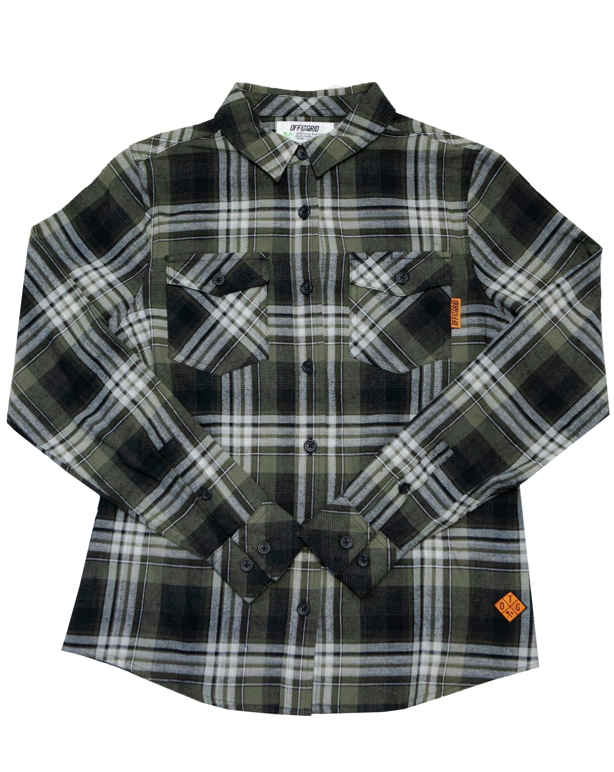 Off The Grid Surplus Campbell Women's Flannel — detail close-up