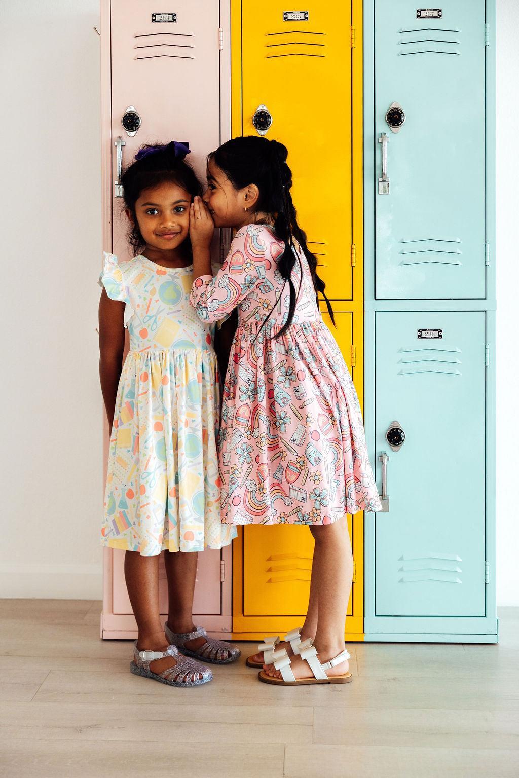 Mila & Rose ® Campus Cutie Flutter Sleeve Twirl Dress — lifestyle context