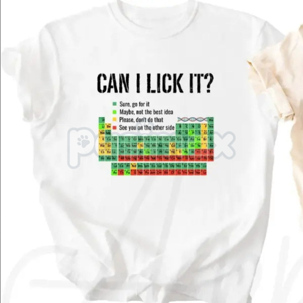 Pasimax "Can I Lick It" Periodic Table Shirt - Funny Chemistry Shirt, Elements Table Pun Tee, Science Scientist Gift, Nerdy H