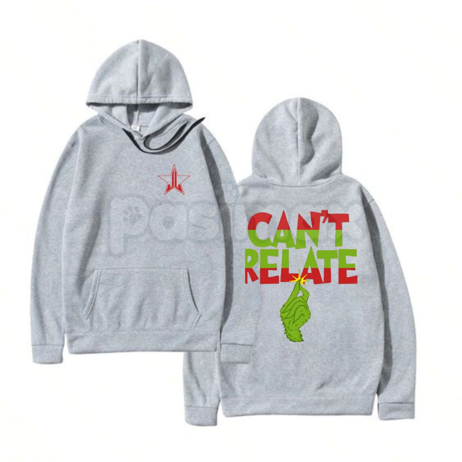 Pasimax "Can't Relate" Holiday Hoodie – Funny Anti-Christmas Slogan Pullover, Grinch & Introvert Festive Apparel, Unisex — ma