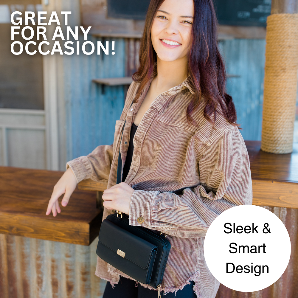 SaveTheGirls Captiva RFID Touch Screen Purse — in-use photo