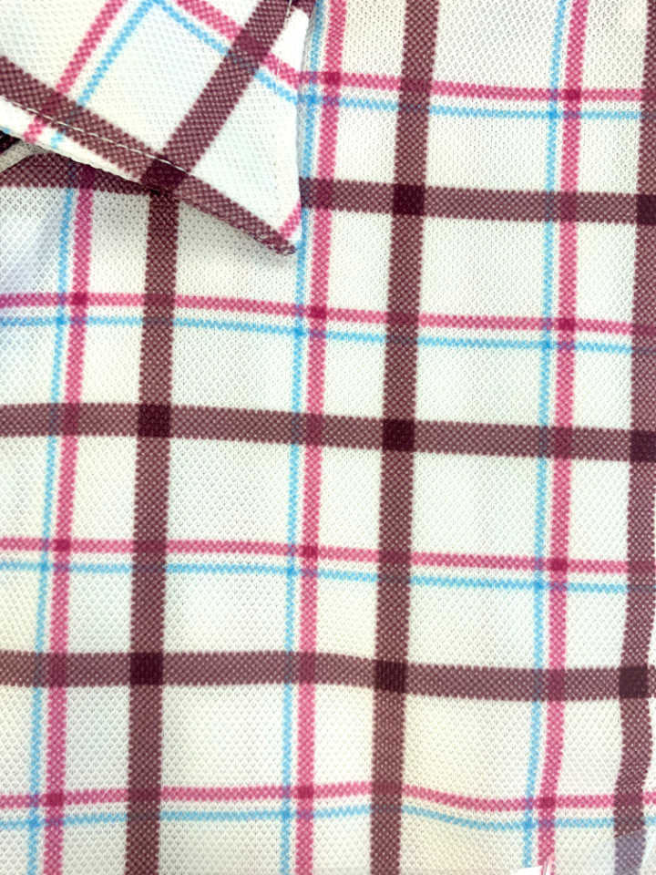 Buki Carnaby Plaid Short Sleeve Tech Shirt — detail close-up